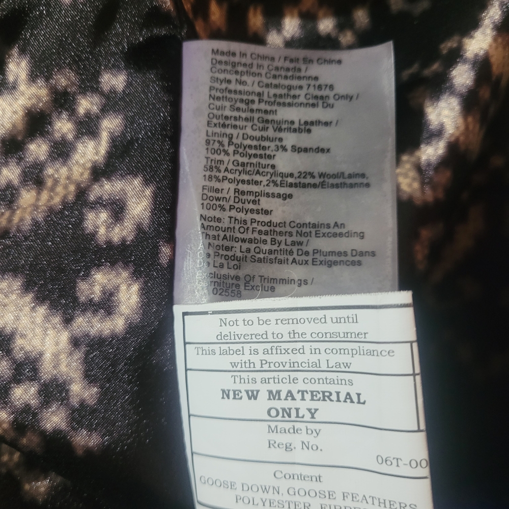 Danier Cobalt Blue Leather Down Quilted Puffer Jacket Size 2XS - Picture 8 of 10
